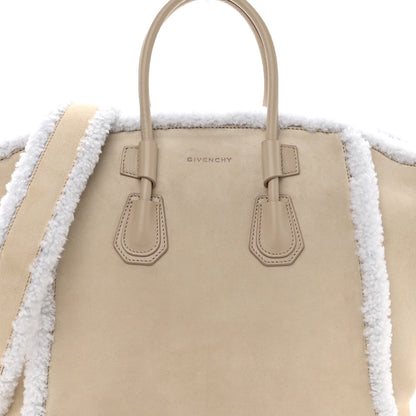 Givenchy Suede Shearling Small Antigona Natural Beige 7 of 9