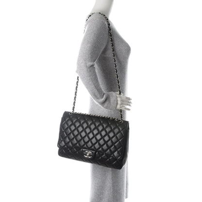 Chanel Lambskin Quilted Maxi Double Flap Black 2 of 7