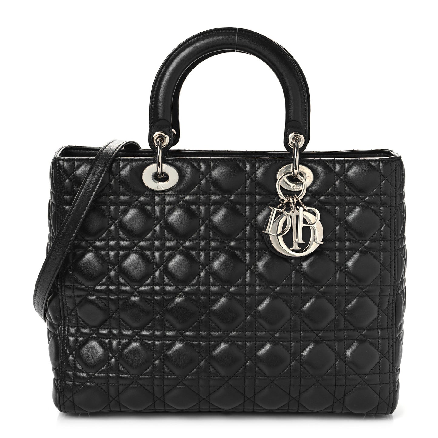 Lambskin Cannage Large Lady Dior Black