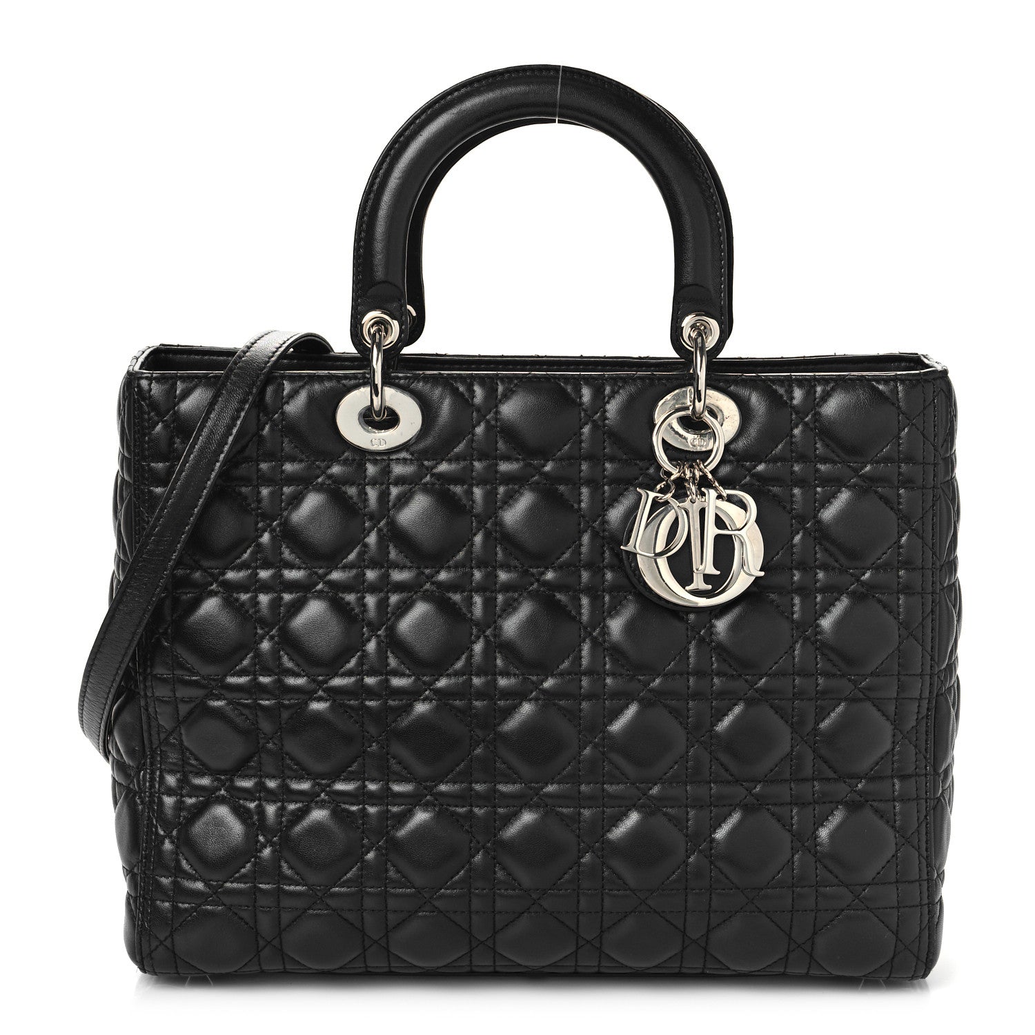 Christian Dior Lambskin Cannage Large Lady Dior Black 1 of 9