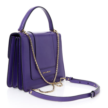 Bulgari Calfskin Serpenti Forever Top Handle Purple 4 of 10