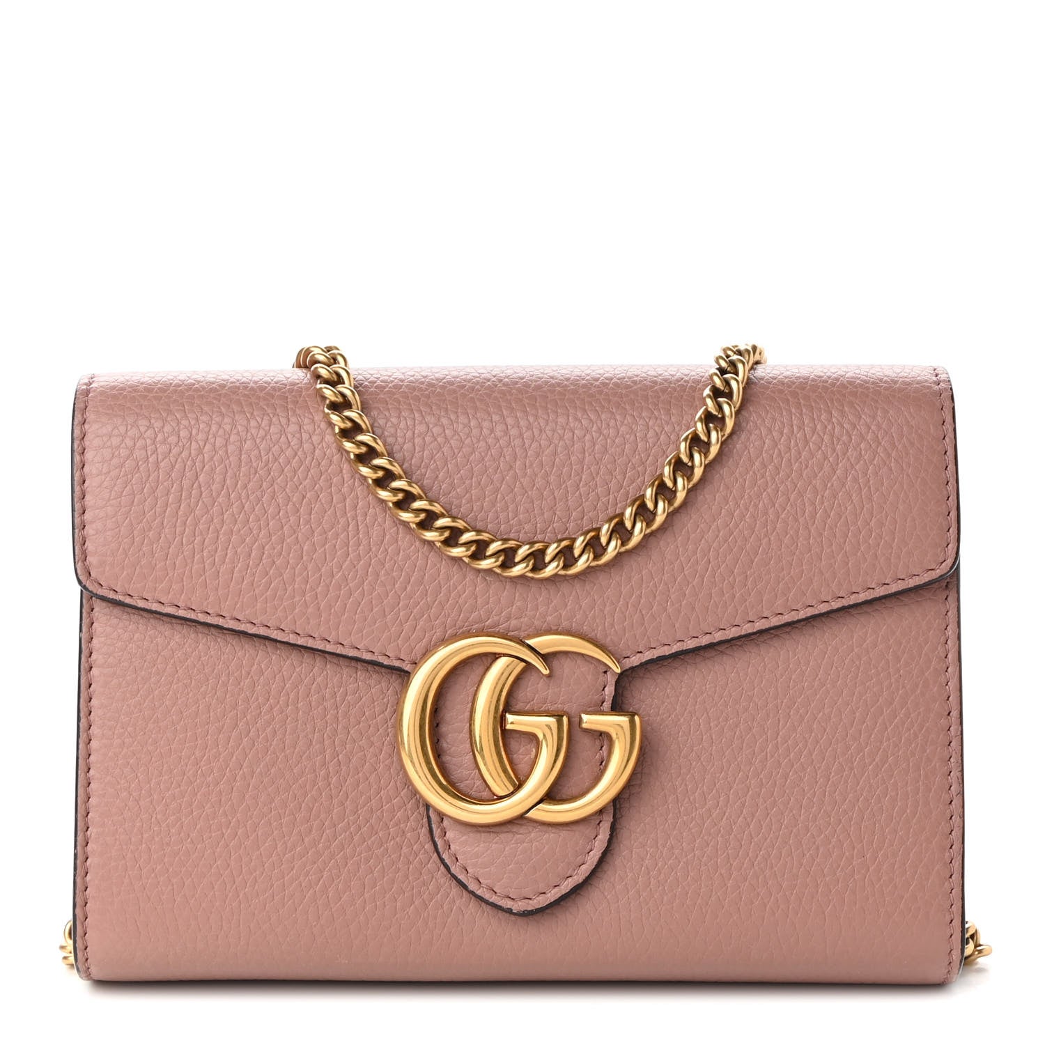 Gucci Cellarius Calfskin GG Marmont Chain Wallet Rosy Phard 1 of 11