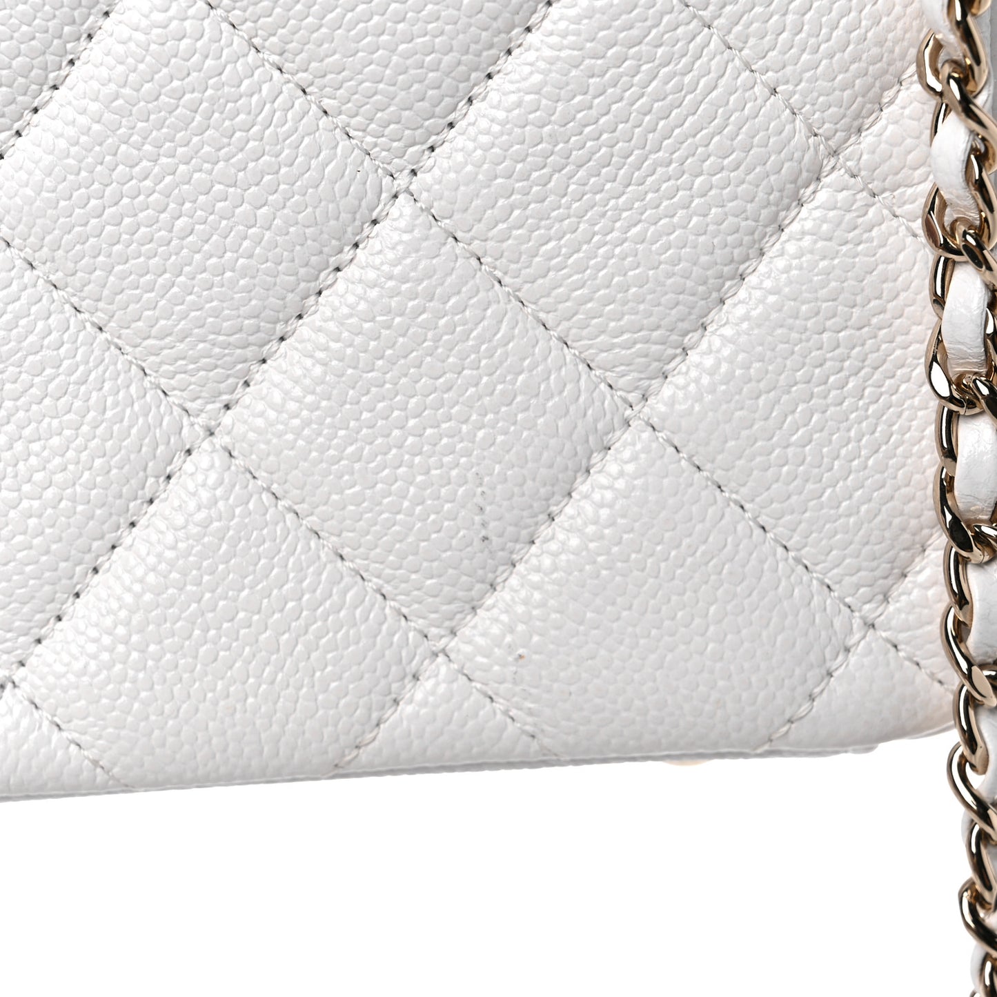 Caviar Quilted Small Business Affinity Flap White