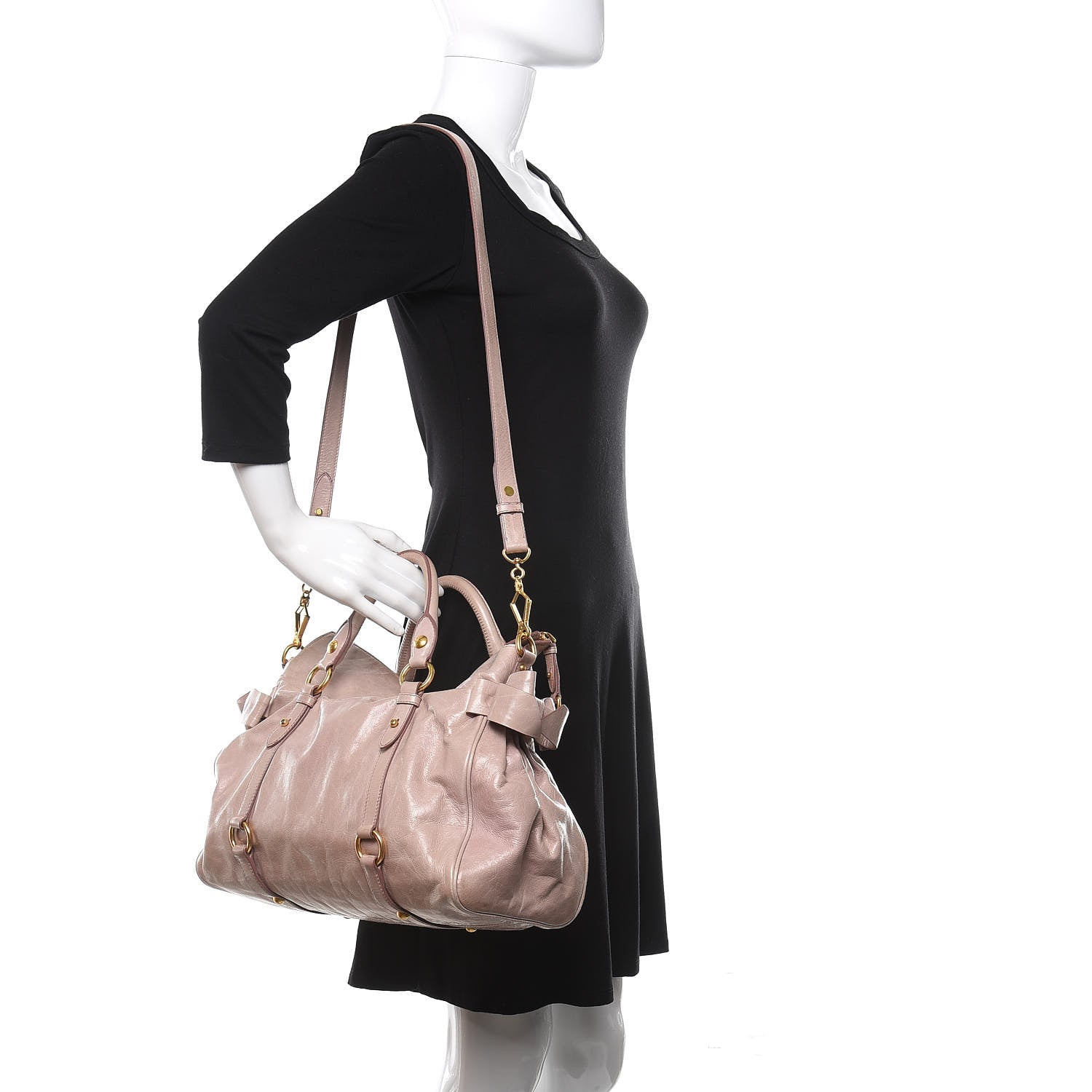 Miu Miu Vitello Lux Large Bow Bag Mughetto 2 of 11