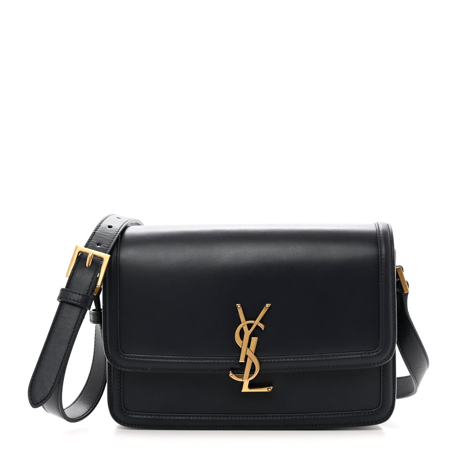 Saint Laurent Box Calfskin Monogram Medium Solferino Satchel Deep Marine 1 of 11