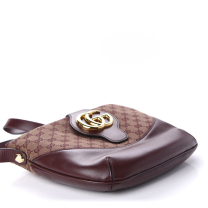 Gucci GG Monogram Calfskin Medium Arli Shoulder Bag Sahara Rubino Chardonnay 4 of 11