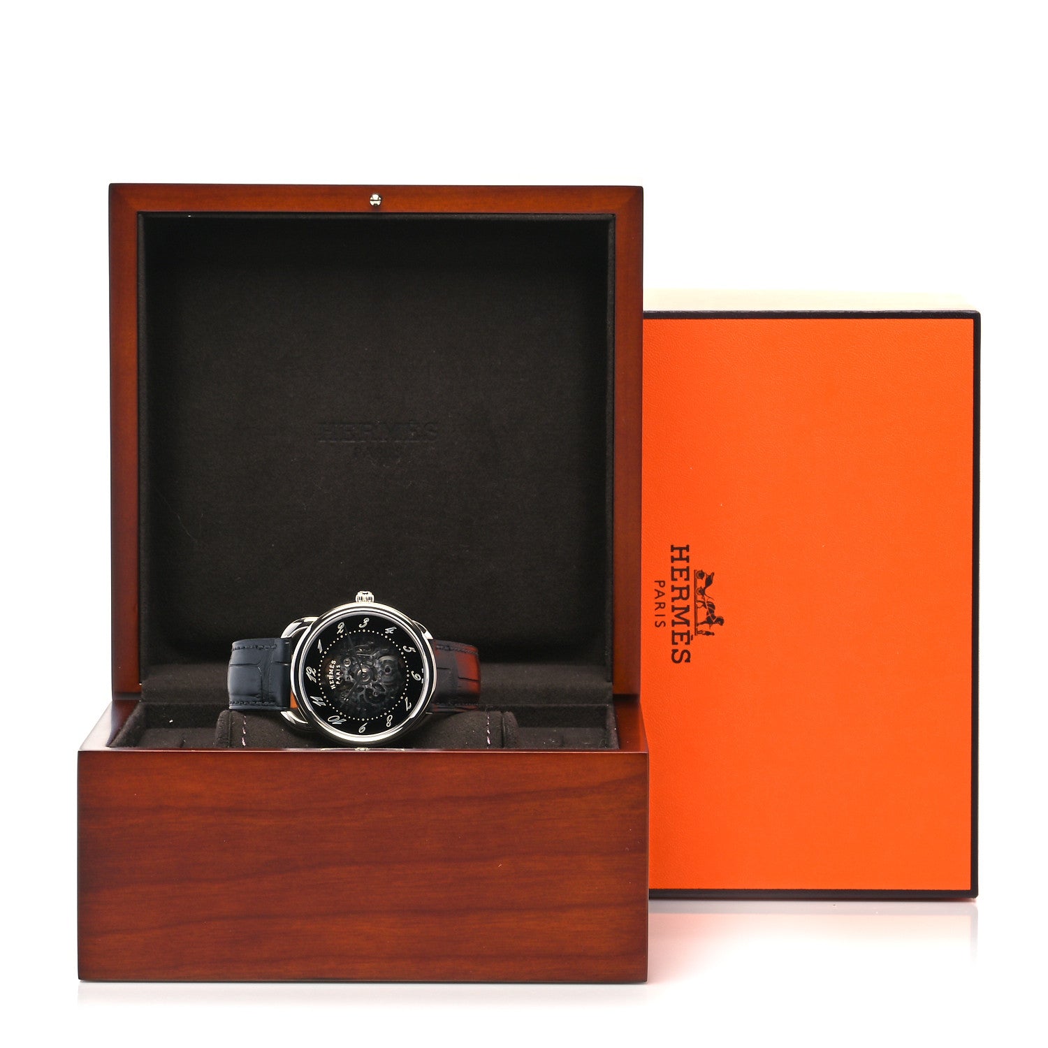 Hermes Stainless Steel Alligator 40mm Arceau Squelette Automatic Watch Noir 5 of 5