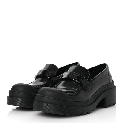 Christian Dior Brushed Calfskin Dior Code Lug Sole Platform 35mm Loafers 37 Black 4 of 11