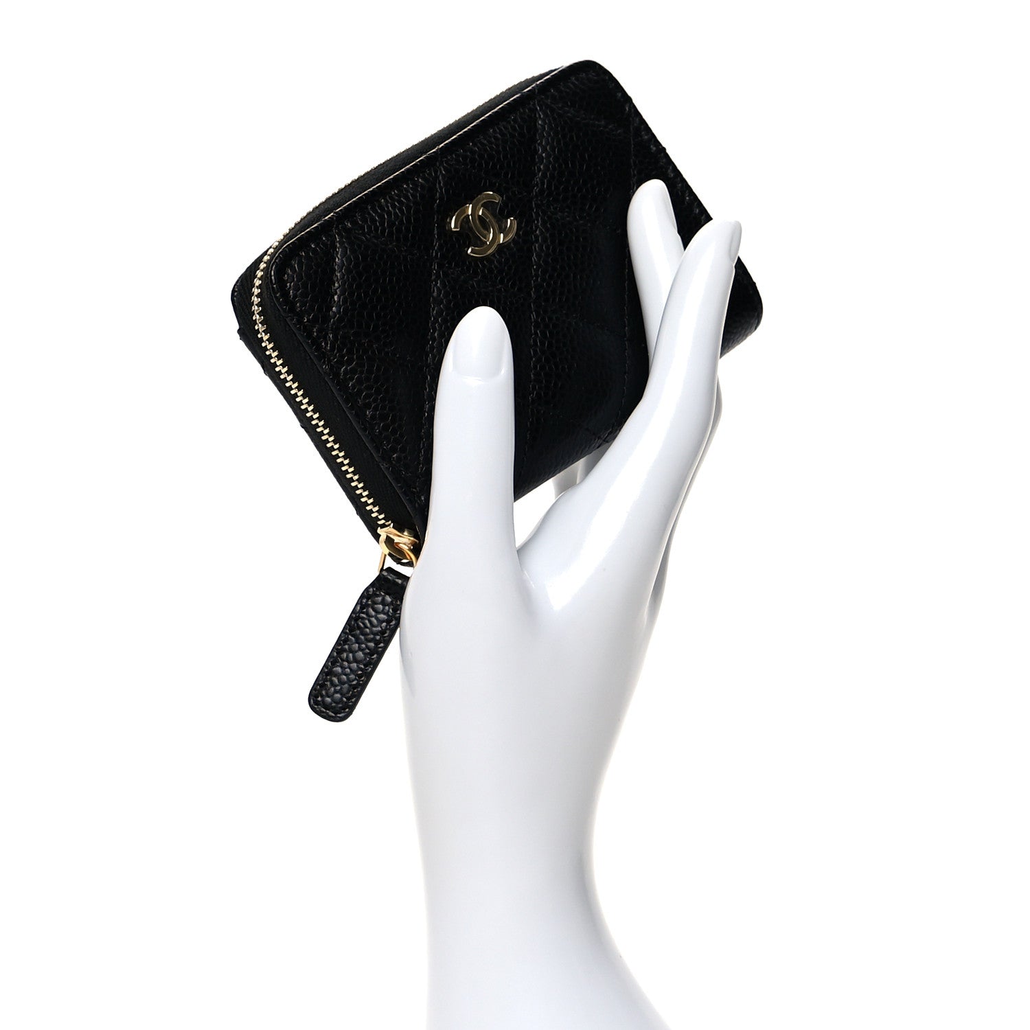 Chanel Caviar Quilted Classic Zipped Coin Purse Black 2 of 8