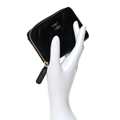 Chanel Caviar Quilted Classic Zipped Coin Purse Black 2 of 8