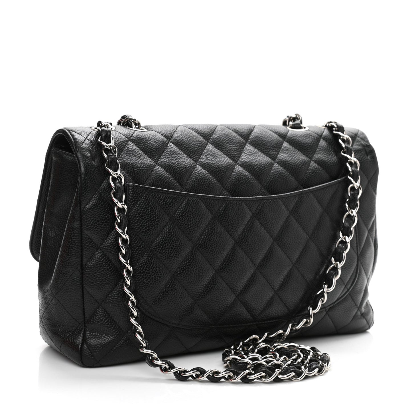 Caviar Quilted Jumbo Single Flap Black
