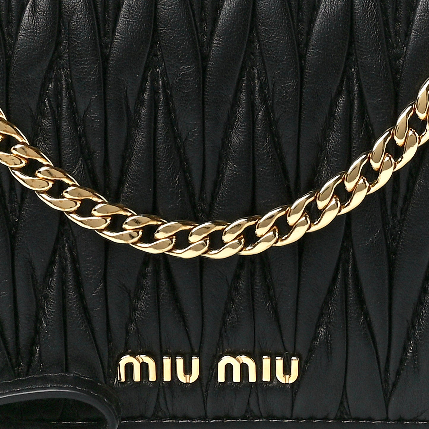 Nappa Matelasse Wallet On Chain Black