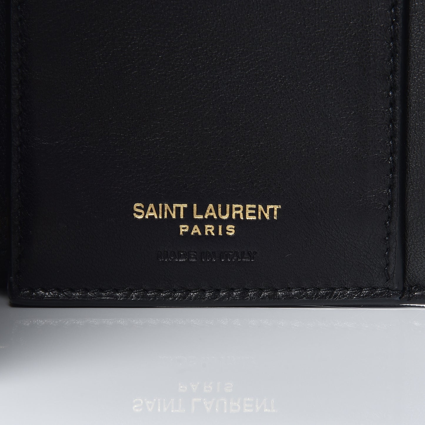 Lambskin Matelasse Monogram Vicky Tri-Fold Wallet Black