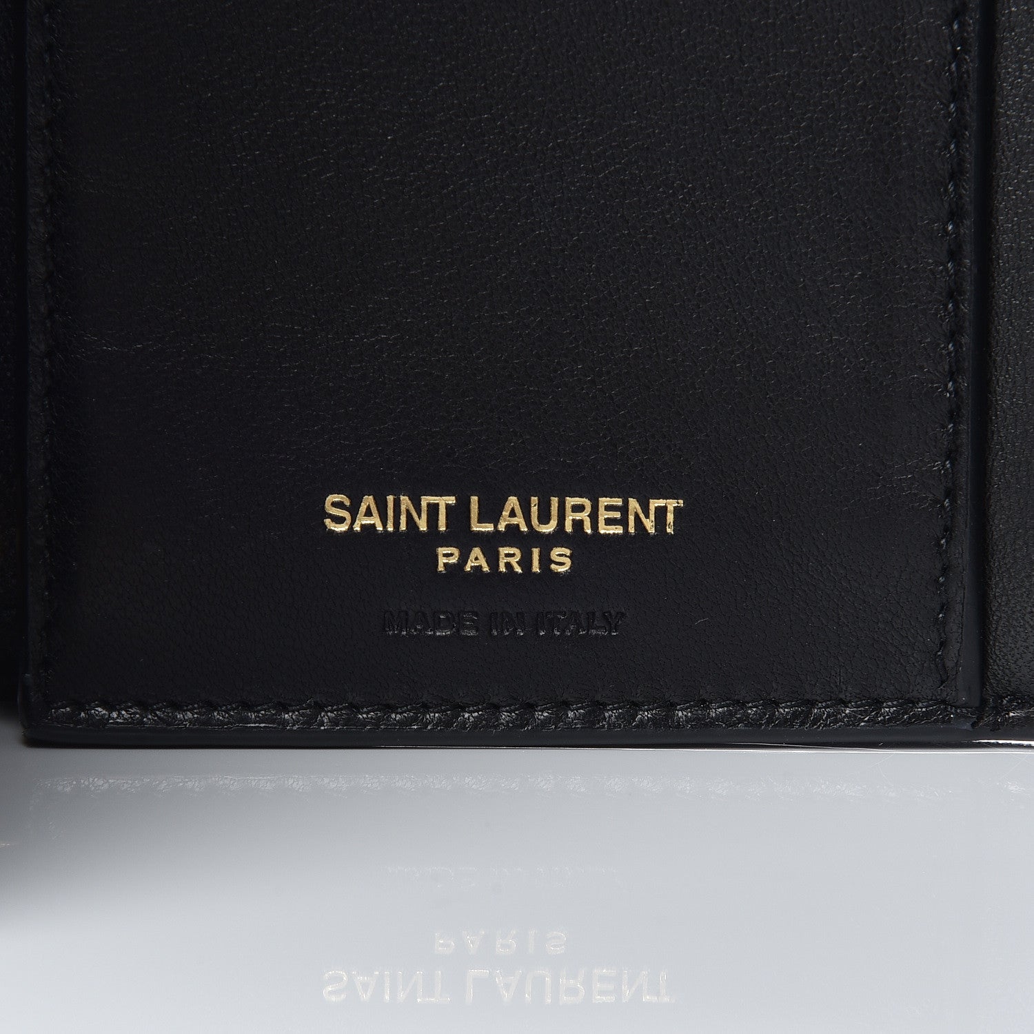 Saint Laurent Lambskin Matelasse Monogram Vicky Tri-Fold Wallet Black 6 of 11