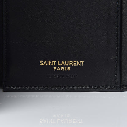 Saint Laurent Lambskin Matelasse Monogram Vicky Tri-Fold Wallet Black 6 of 11