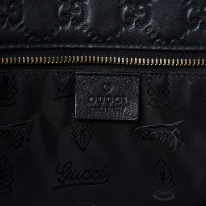 Gucci Guccissima Medium Zippered Shopping Tote Black 12 of 14