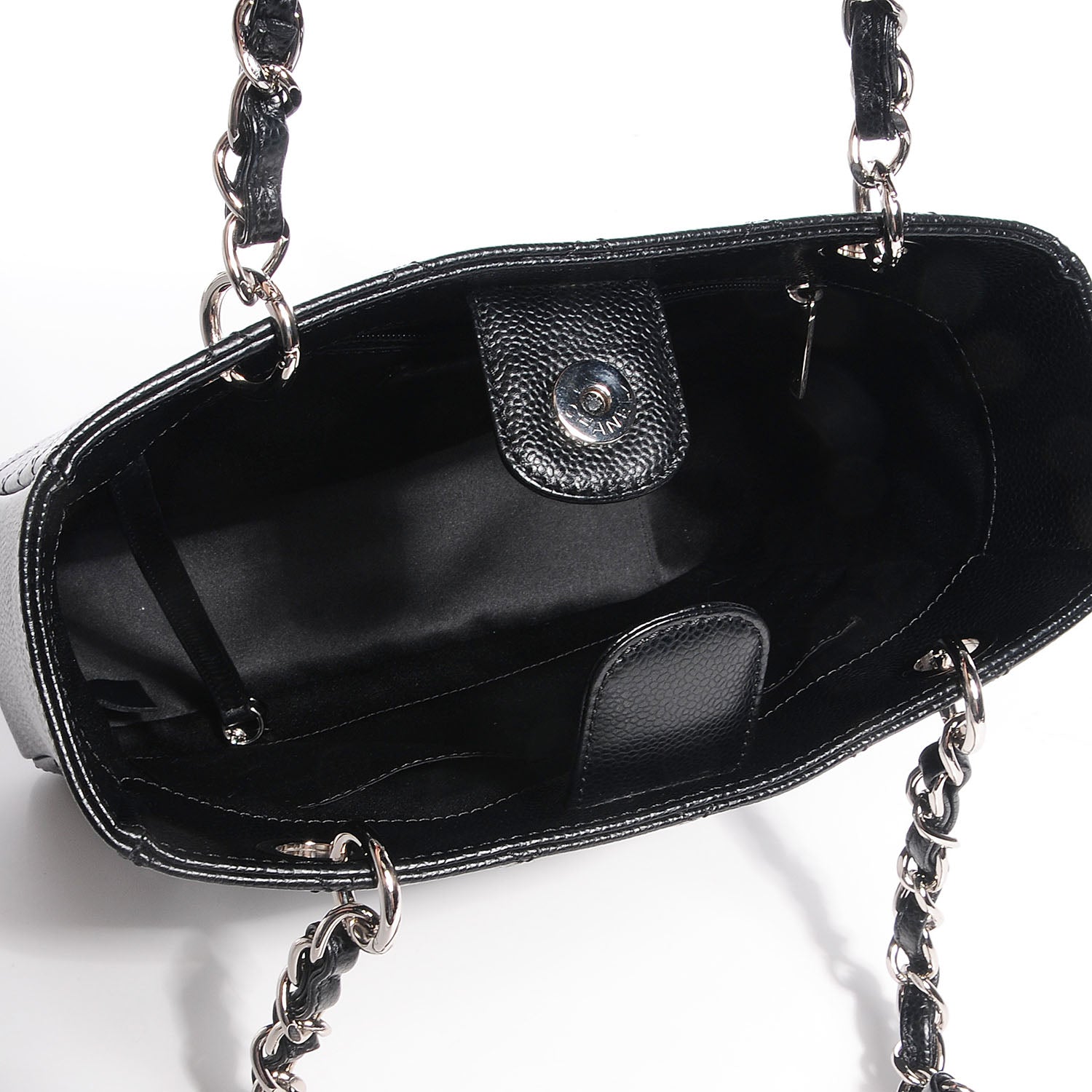 Chanel Caviar Petit Shopping Tote PST Black 6 of 8