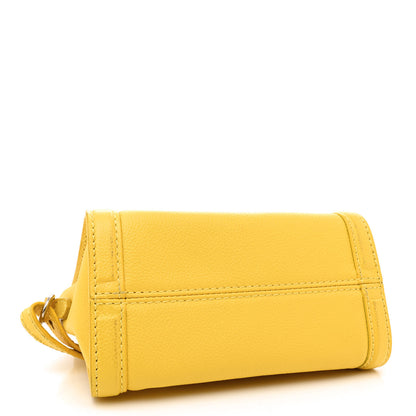 Alexander McQueen Pebbled Calfskin Mini Skull Padlock Zip Around Tote Yellow 4 of 20
