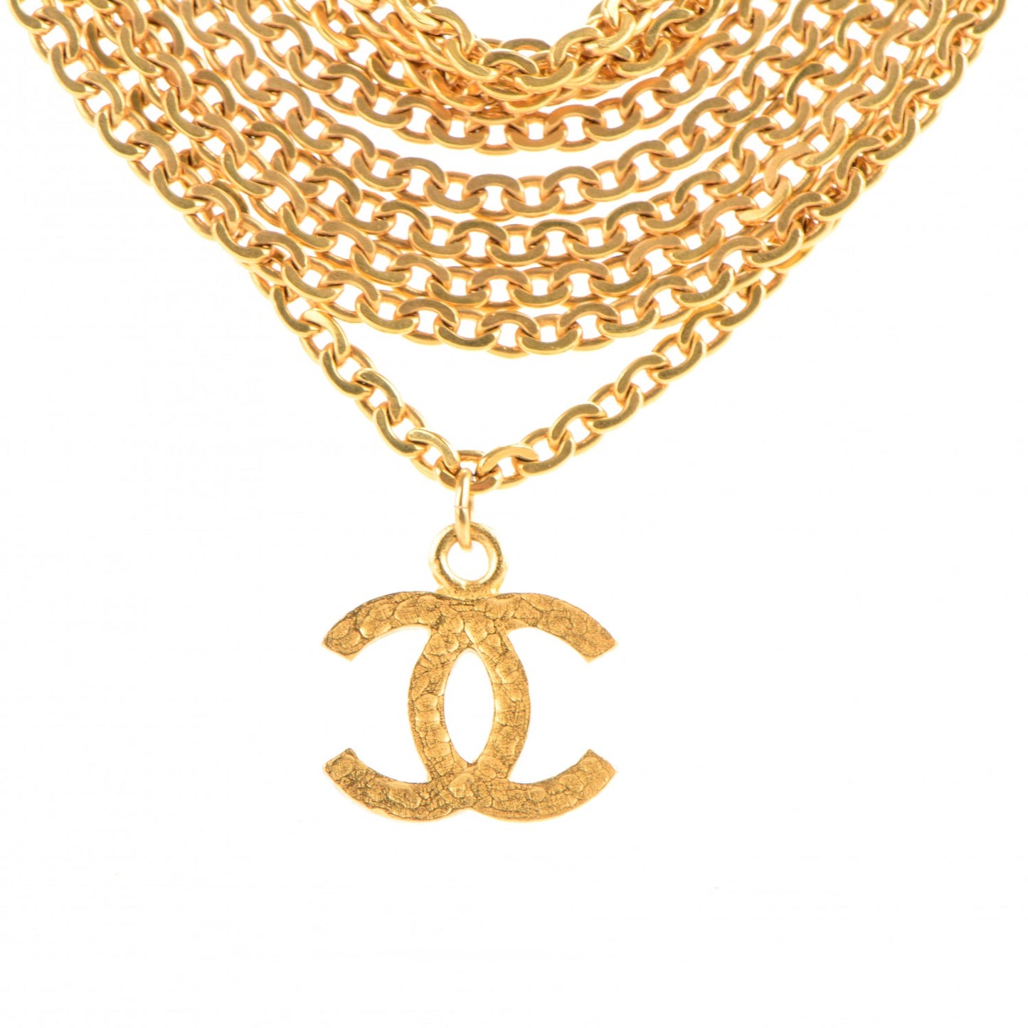 Gripoix Multi Strand Chain Necklace Gold Red