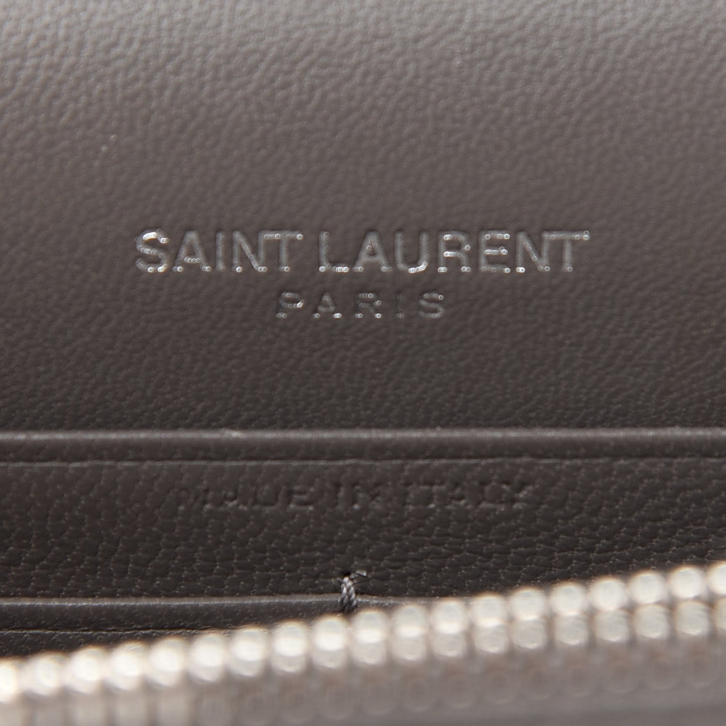 Calfskin Crocodile Embossed Kate Monogram Tassel Chain Wallet Fog