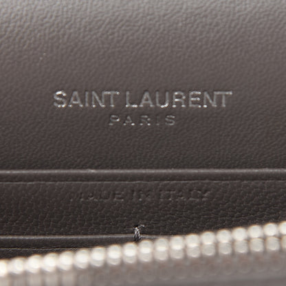 Saint Laurent Calfskin Crocodile Embossed Kate Monogram Tassel Chain Wallet Fog 9 of 9