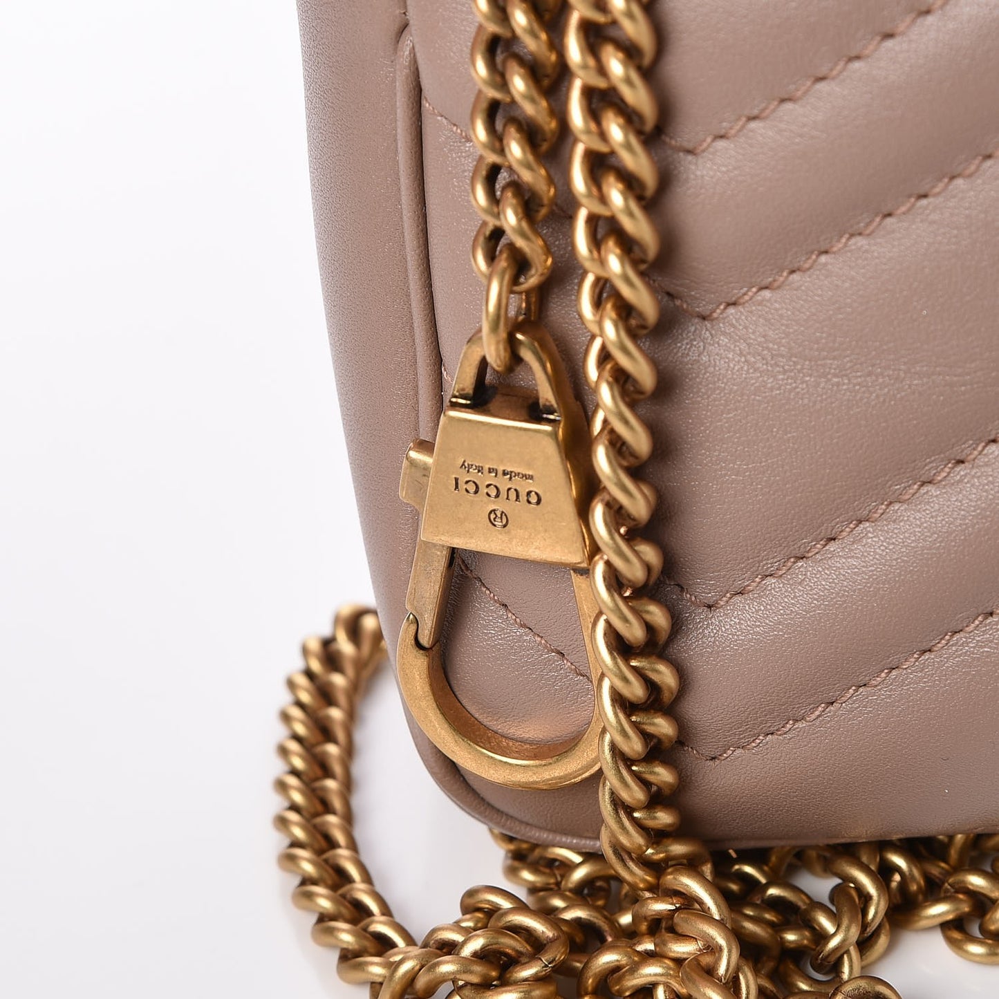 Calfskin Matelasse Super Mini GG Marmont Shoulder Bag Porcelain Rose