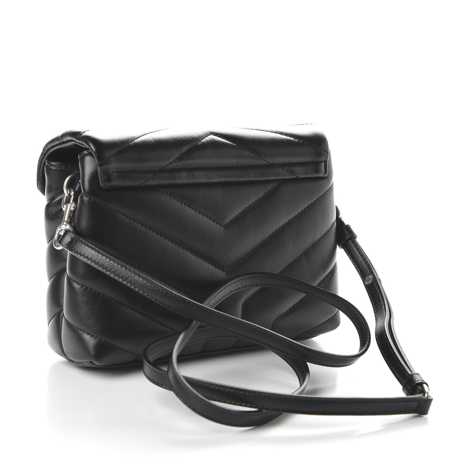 Saint Laurent Calfskin Y Quilted Monogram Toy Loulou Crossbody Bag Black 3 of 9