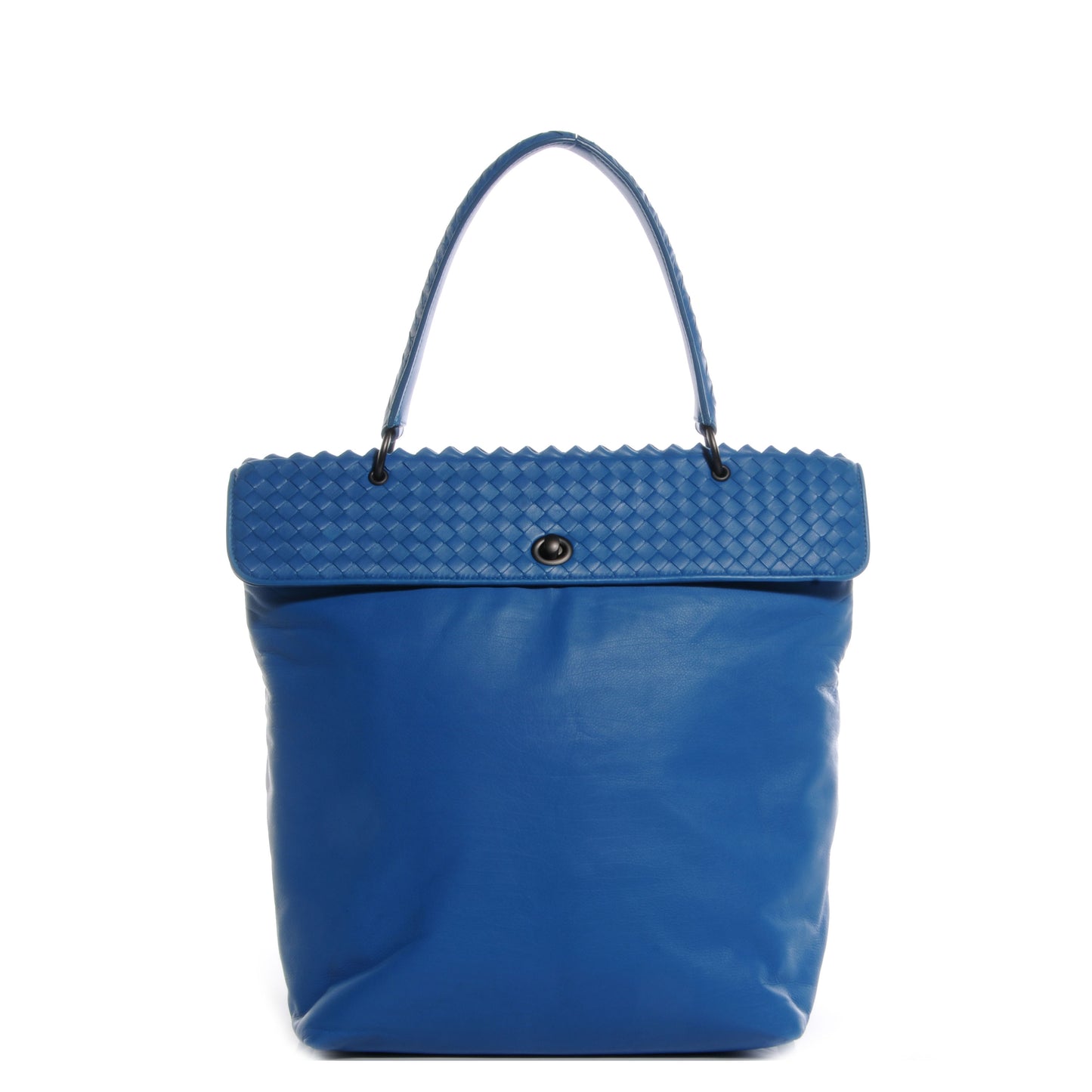 Leather Intrecciato Large Plume Tote Delft Blue