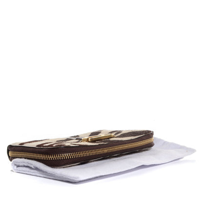 Jimmy Choo Zebra Print Pony Hair Wallet Brown 4 of 6