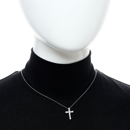 Tiffany Platinum Diamond Small Cross Pendant Necklace 2 of 7