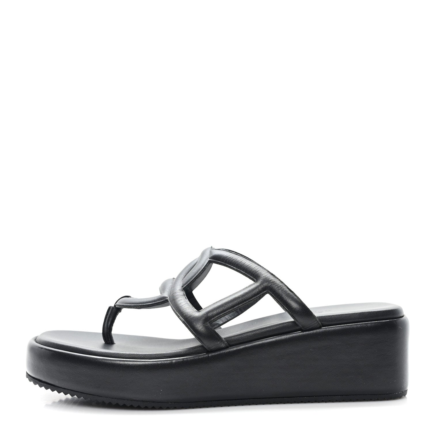 Hermes Nappa Gipsy Sandals 39 Black 1 of 9