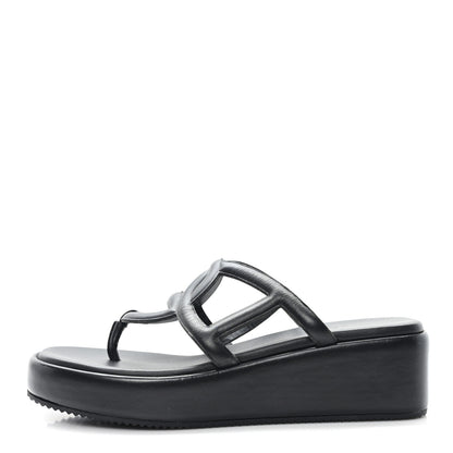 Hermes Nappa Gipsy Sandals 39 Black 1 of 9