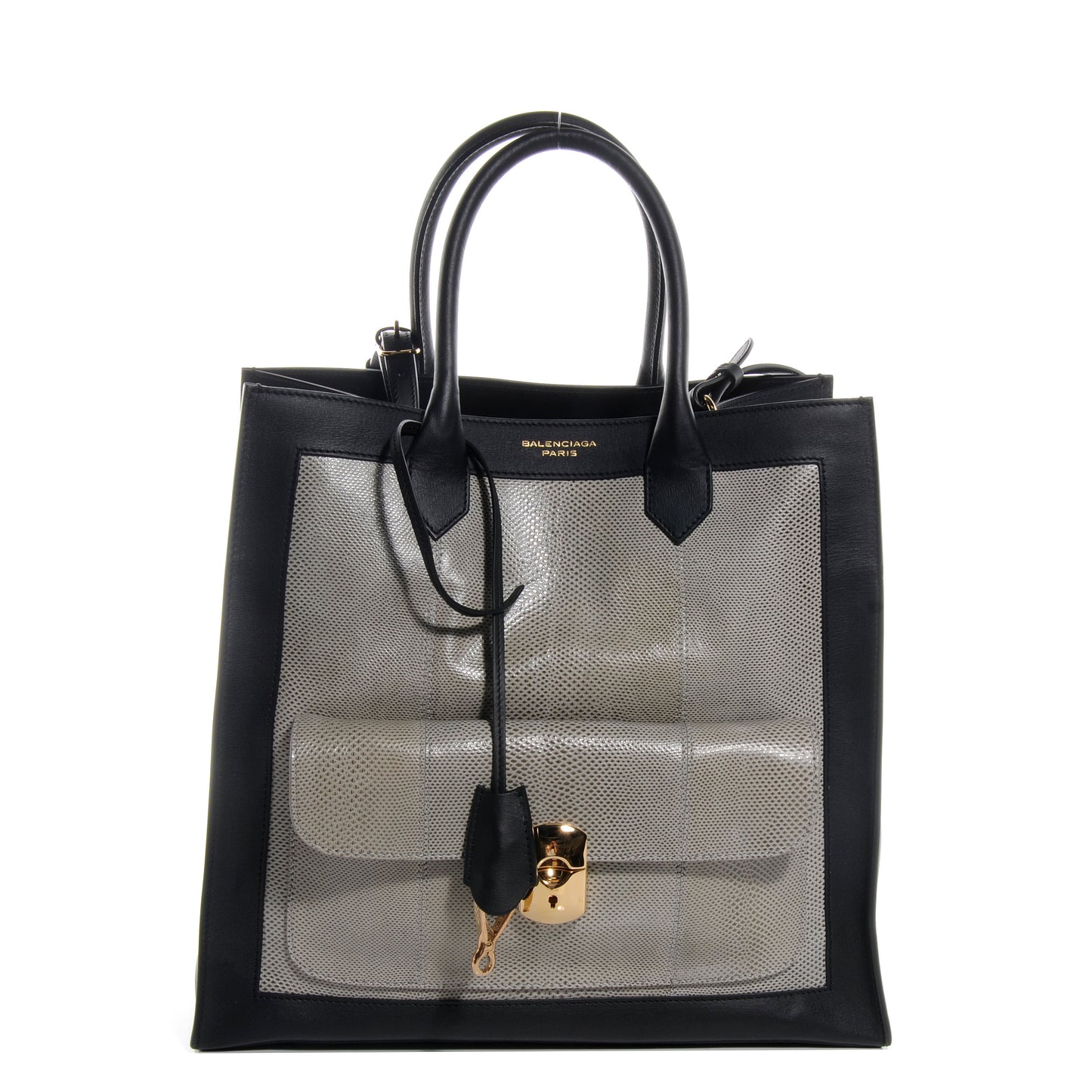 Snakeskin Agneau Padlock Black