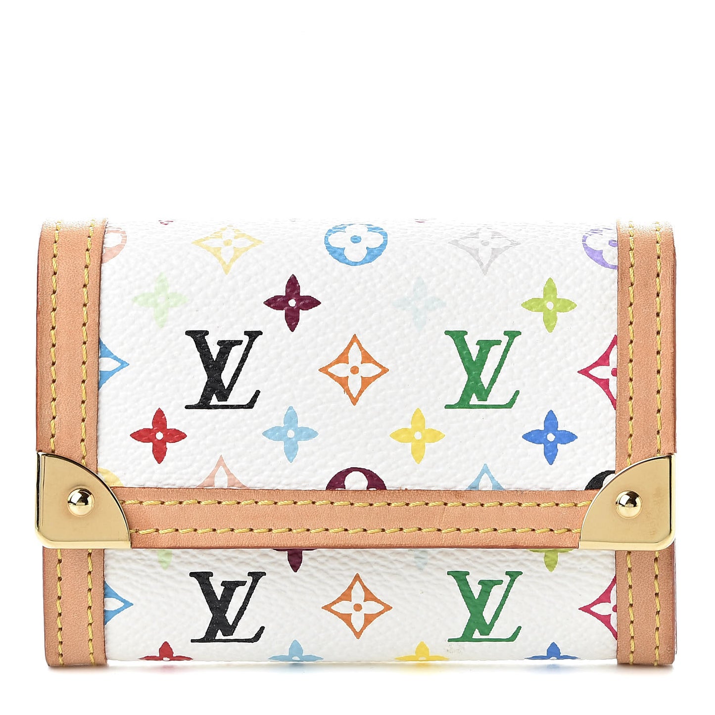 Monogram Multicolor Porte-Monnaie Plat Coin Purse White