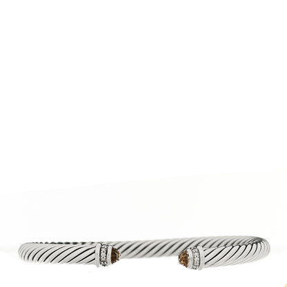 David Yurman Sterling Silver Diamond Morganite 5mm Cable Classics Bracelet 1 of 4