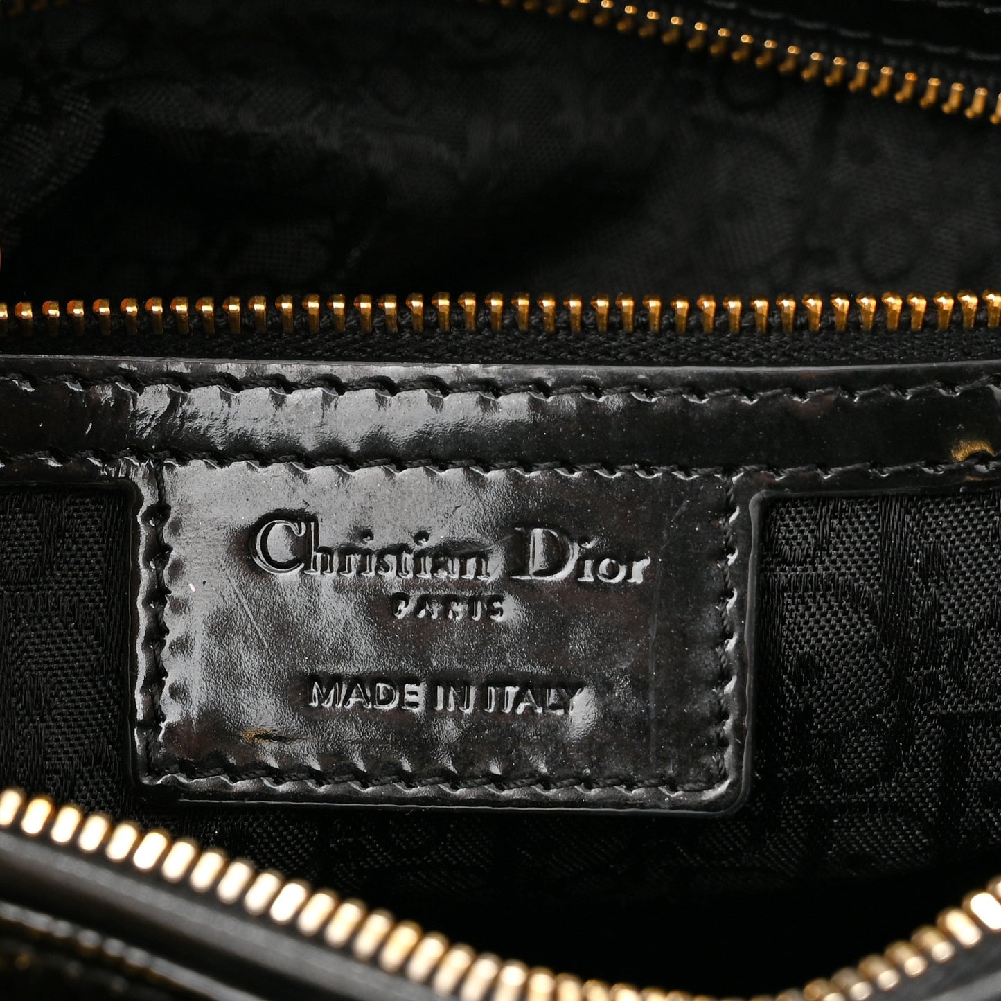 Patent Cannage Large Lady Dior Black