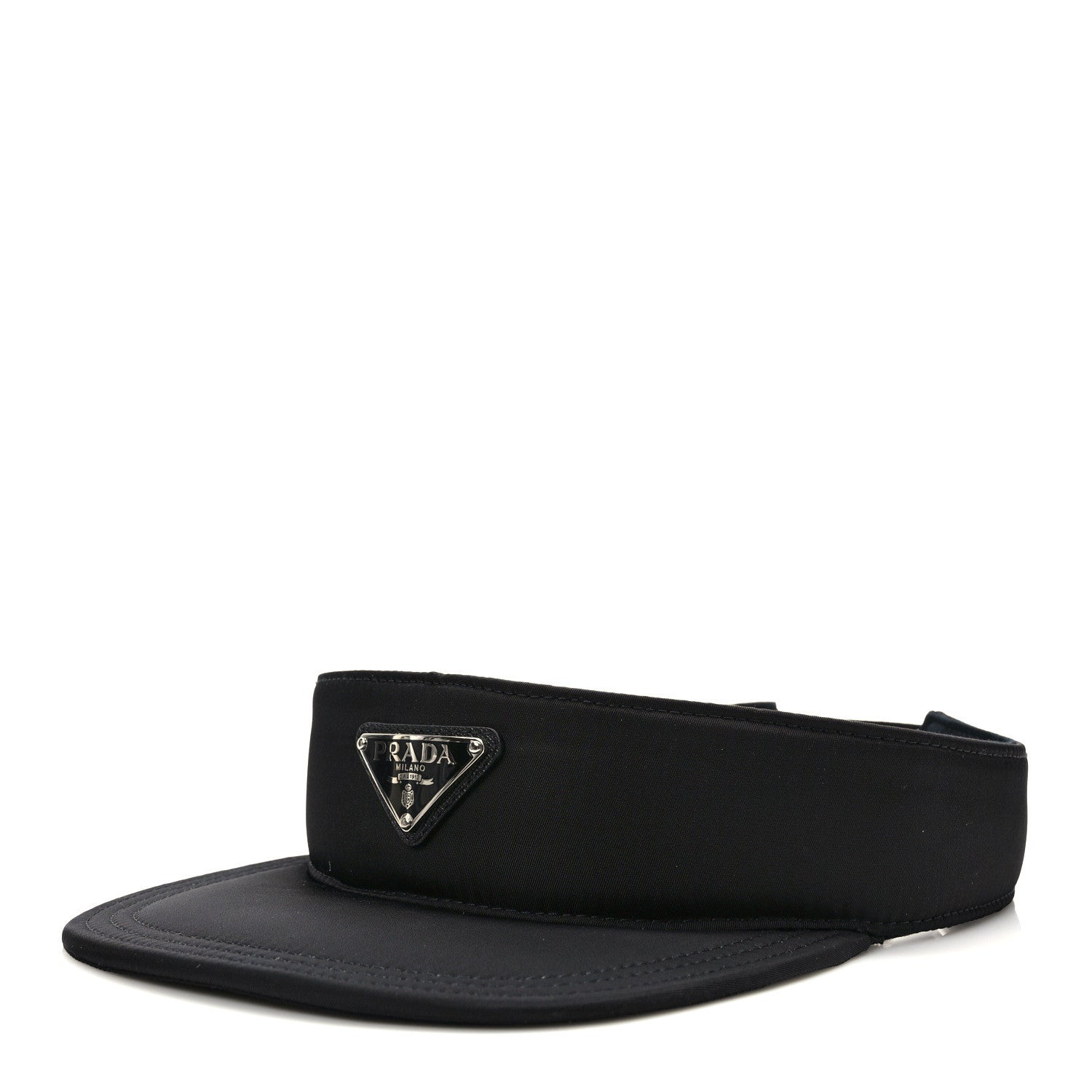 Prada Re-Nylon Metal Triangle Logo Mens Visor L Black 1 of 9