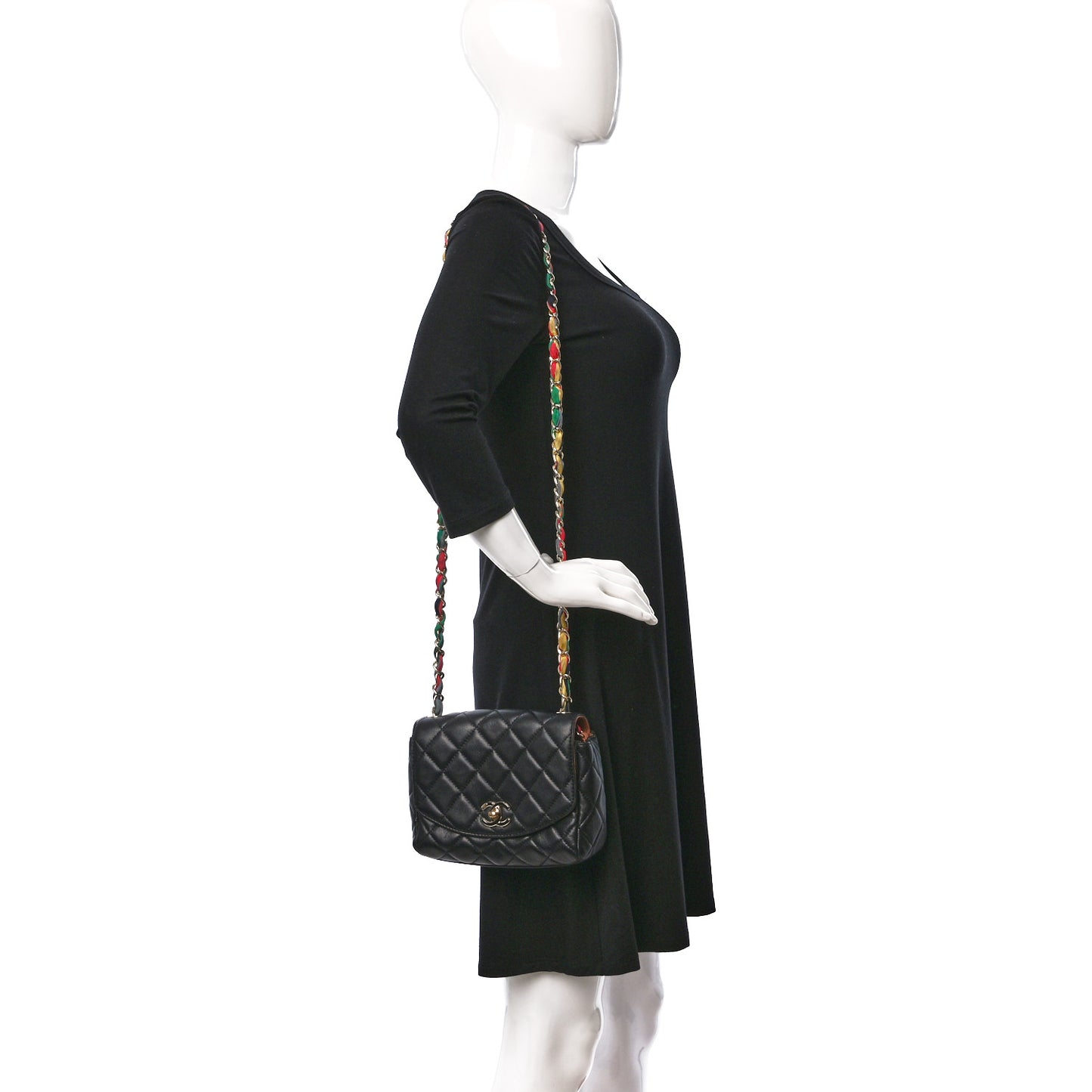 Lambskin Mixed Fibers Quilted Cocovado Flap Black
