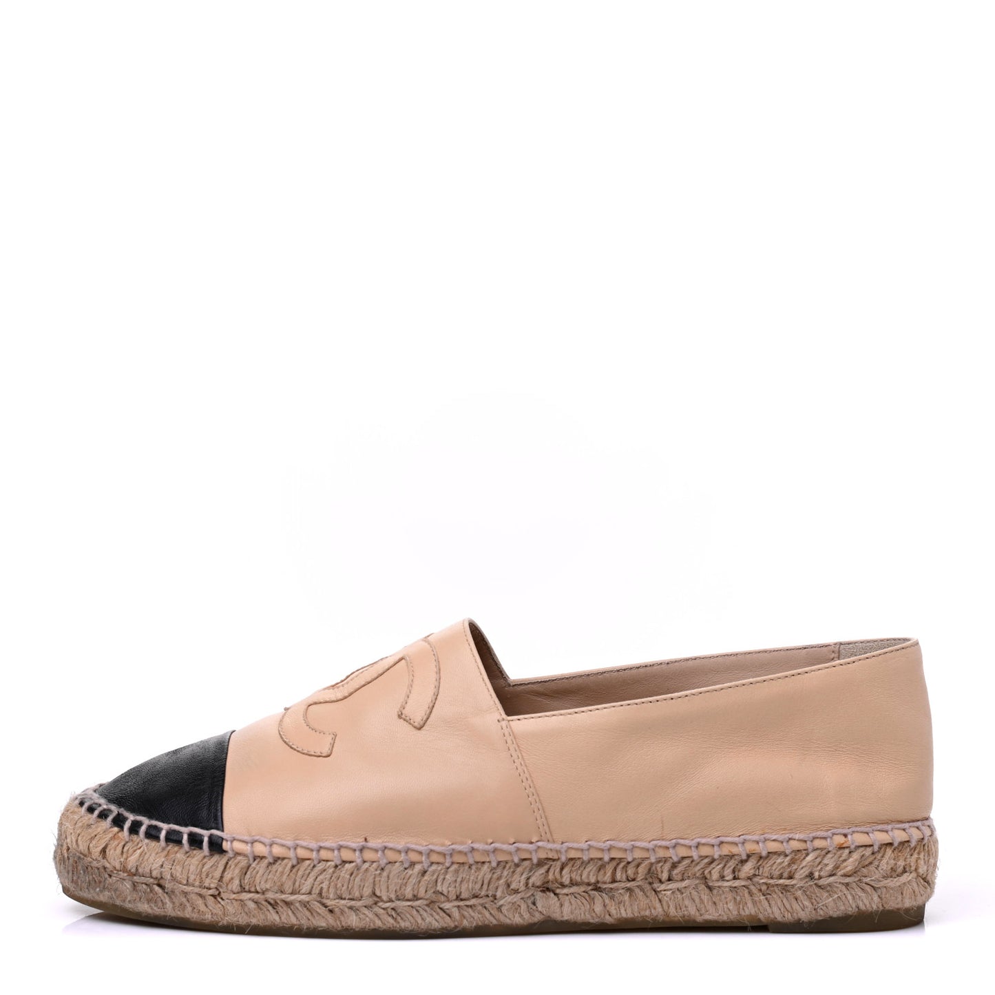 Lambskin CC Espadrilles 39 Beige Black
