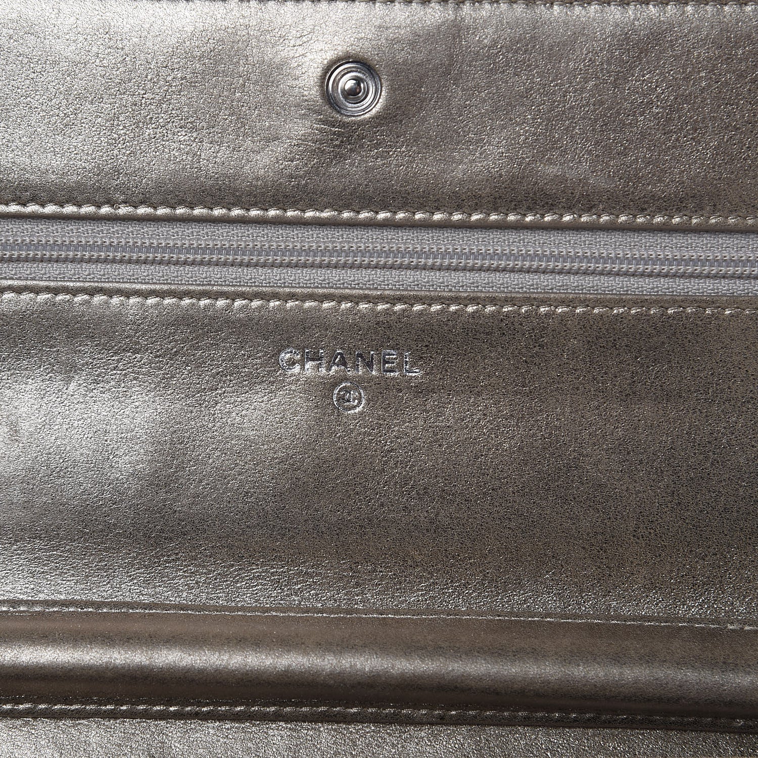 Chanel Metallic Calfskin Quilted Boy Wallet On Chain WOC Gold 6 of 18