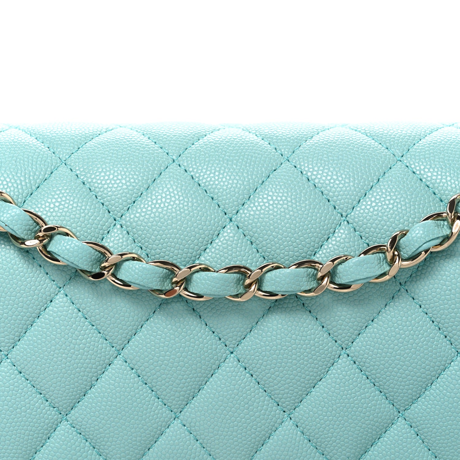 Chanel Caviar Quilted Medium Double Flap Light Blue 8 of 10