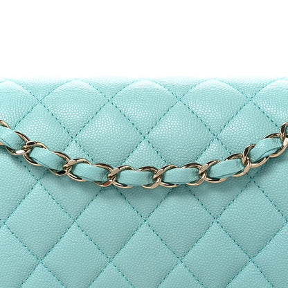 Chanel Caviar Quilted Medium Double Flap Light Blue 8 of 10