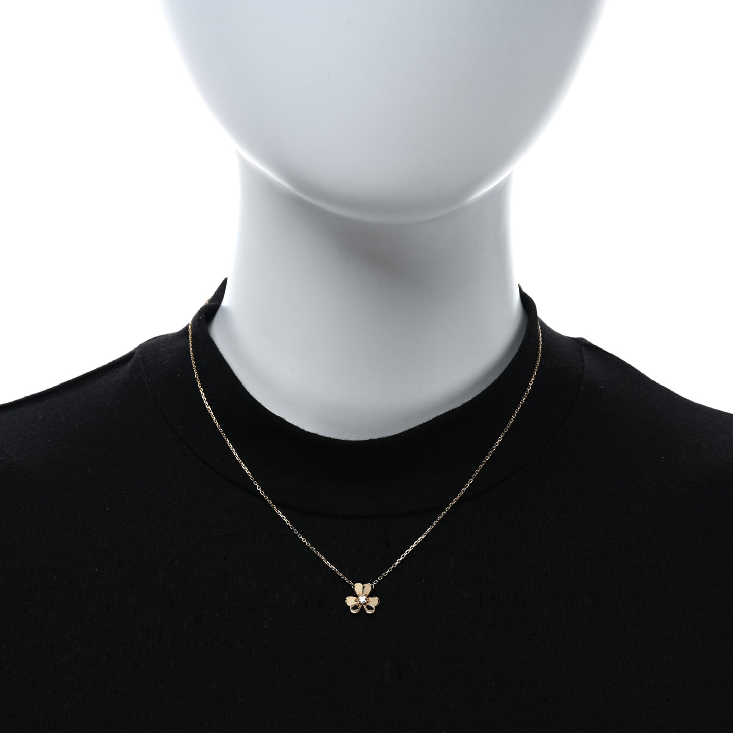 18K Yellow Gold Diamond Mini Frivole Pendant Necklace