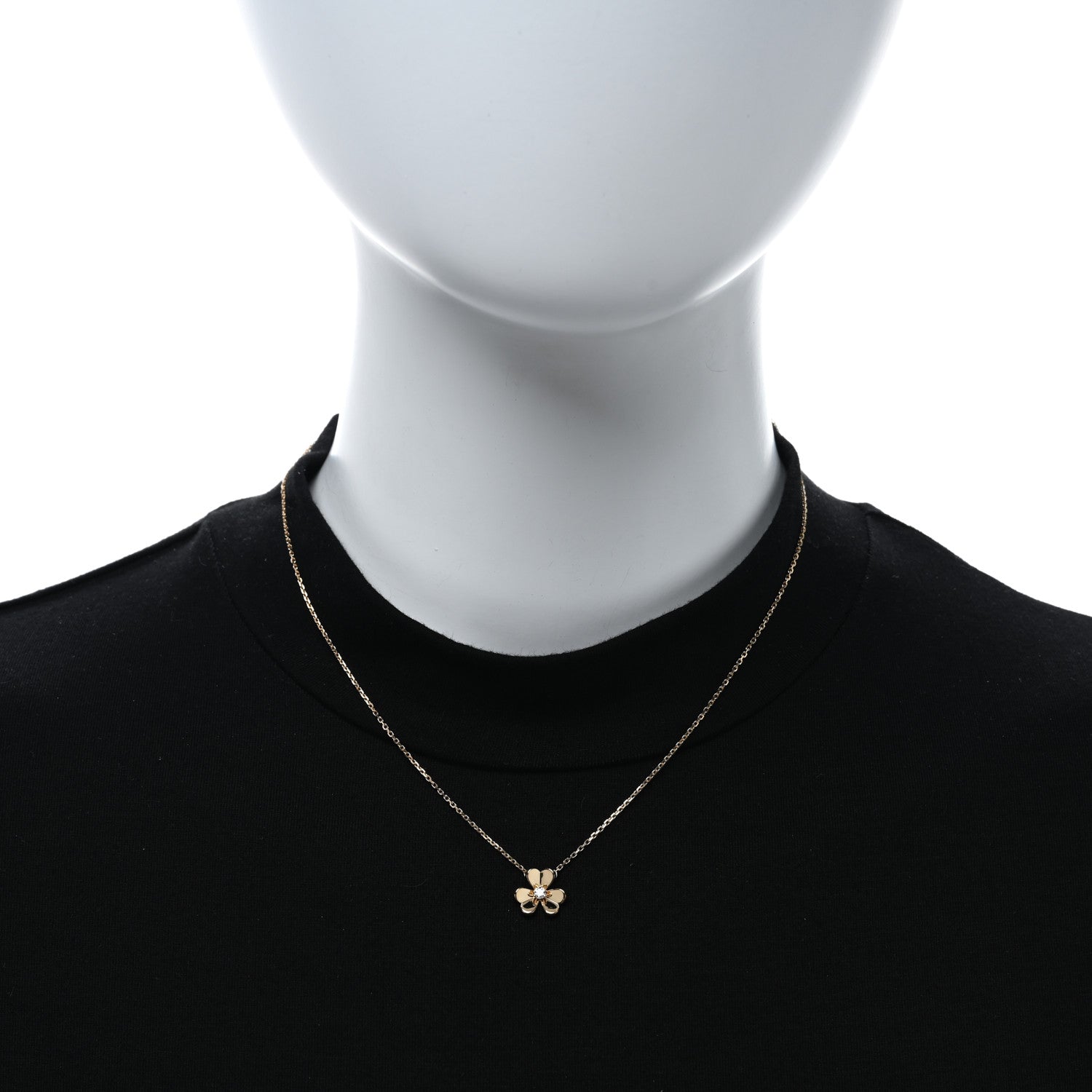 Van Cleef & Arpels 18K Yellow Gold Diamond Mini Frivole Pendant Necklace 2 of 5