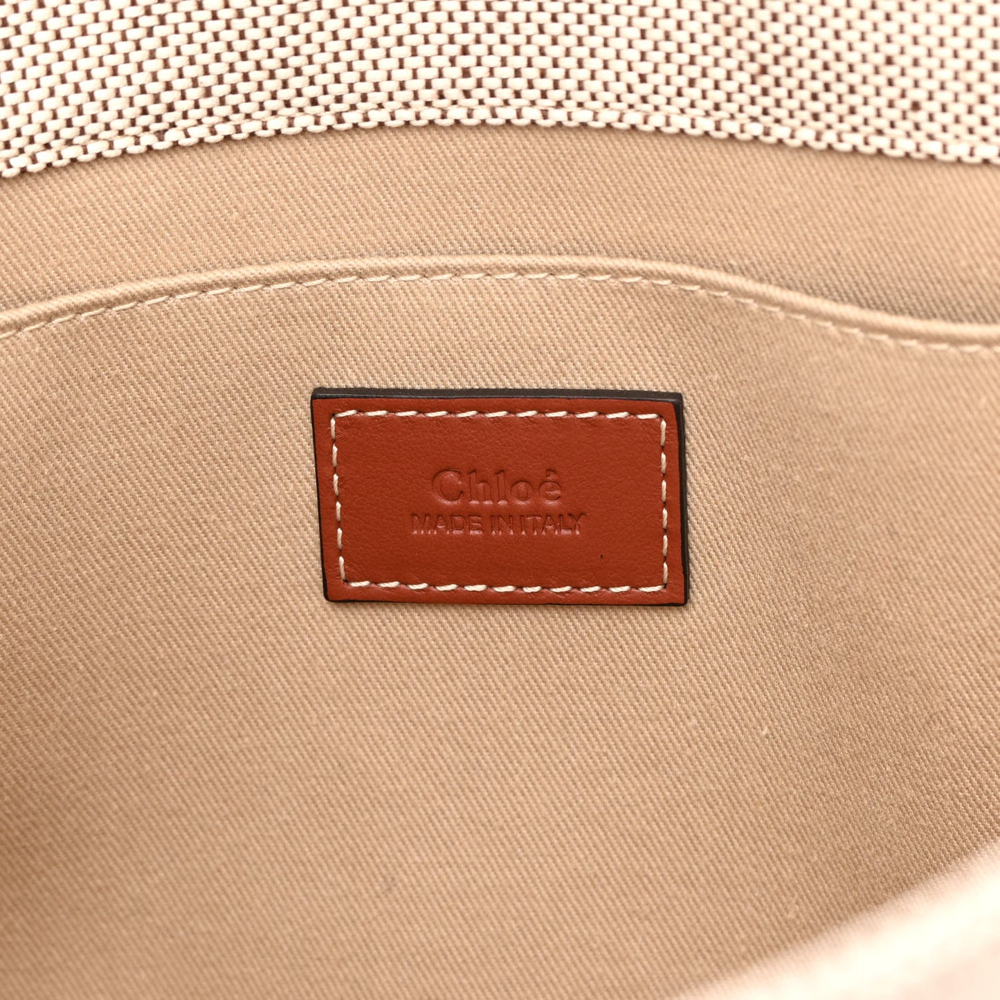 Cotton Calfskin Medium Woody Ribbon Tote White Brown