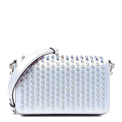Christian Louboutin Metallic Calfskin Spiked Zoompouch Crossbody Snow Silver 1 of 12