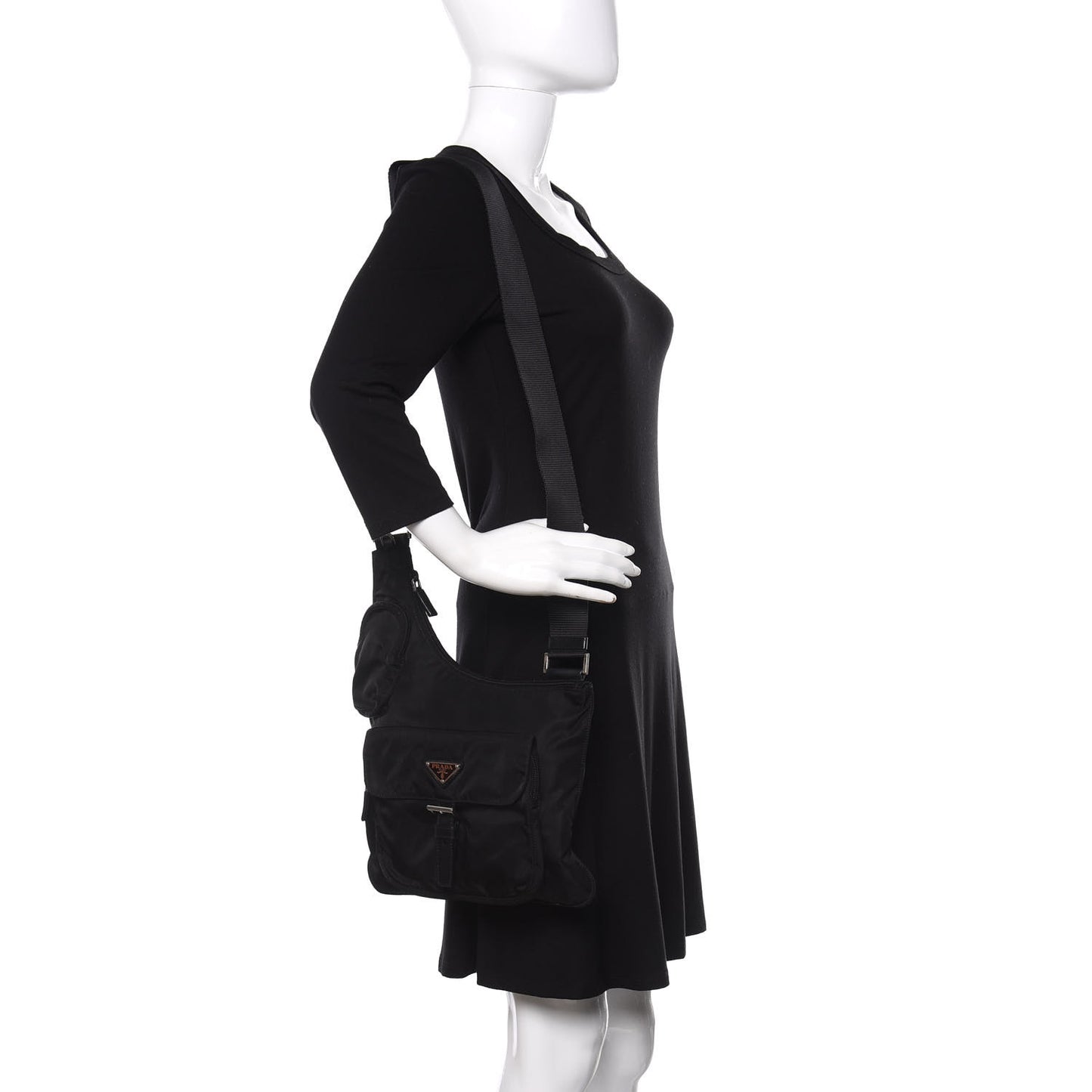 Nylon Tessuto Vela Messenger Bag Black