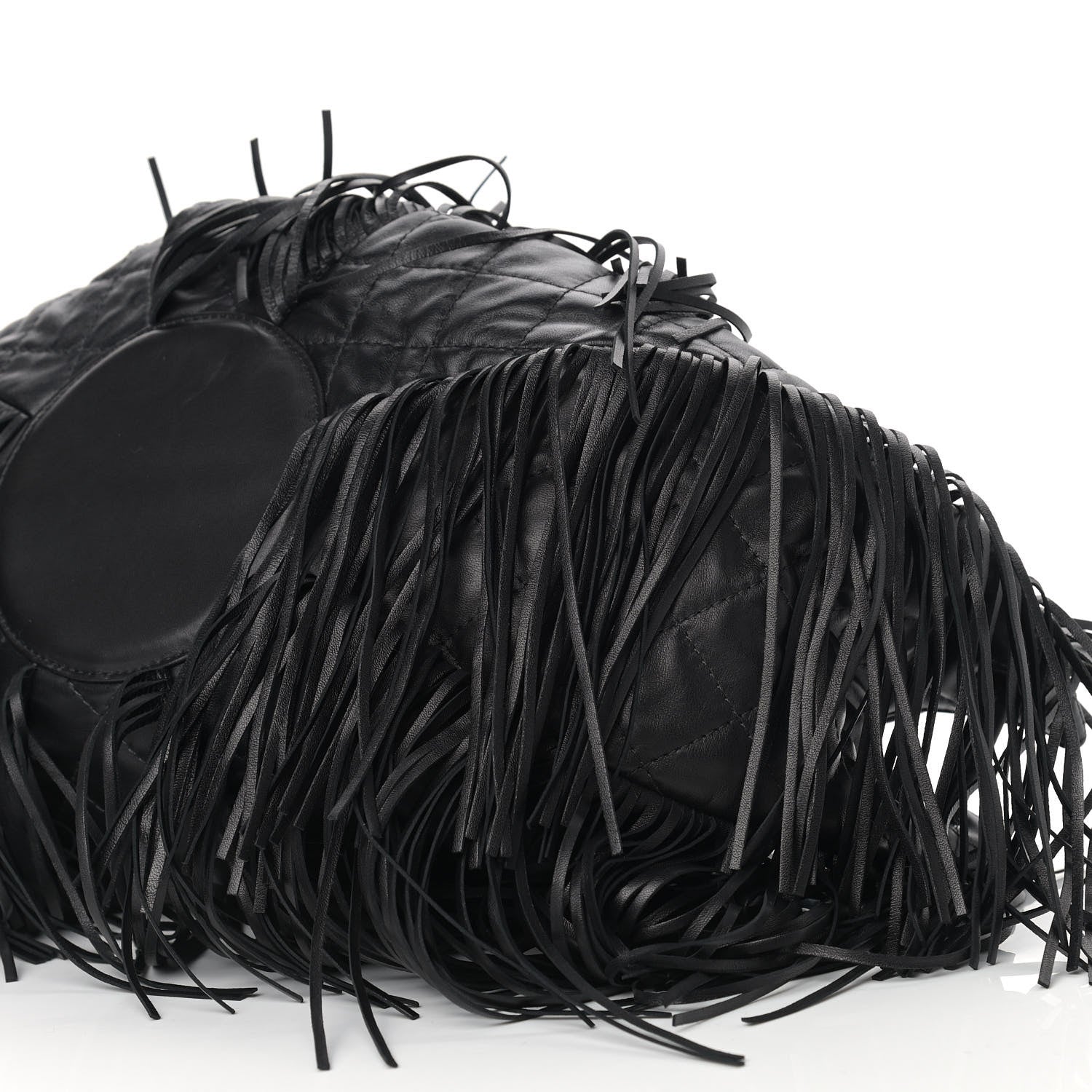 Chanel Lambskin Quilted Western Baluchon Fringe Bag Black 9 of 9