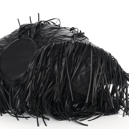 Chanel Lambskin Quilted Western Baluchon Fringe Bag Black 9 of 9