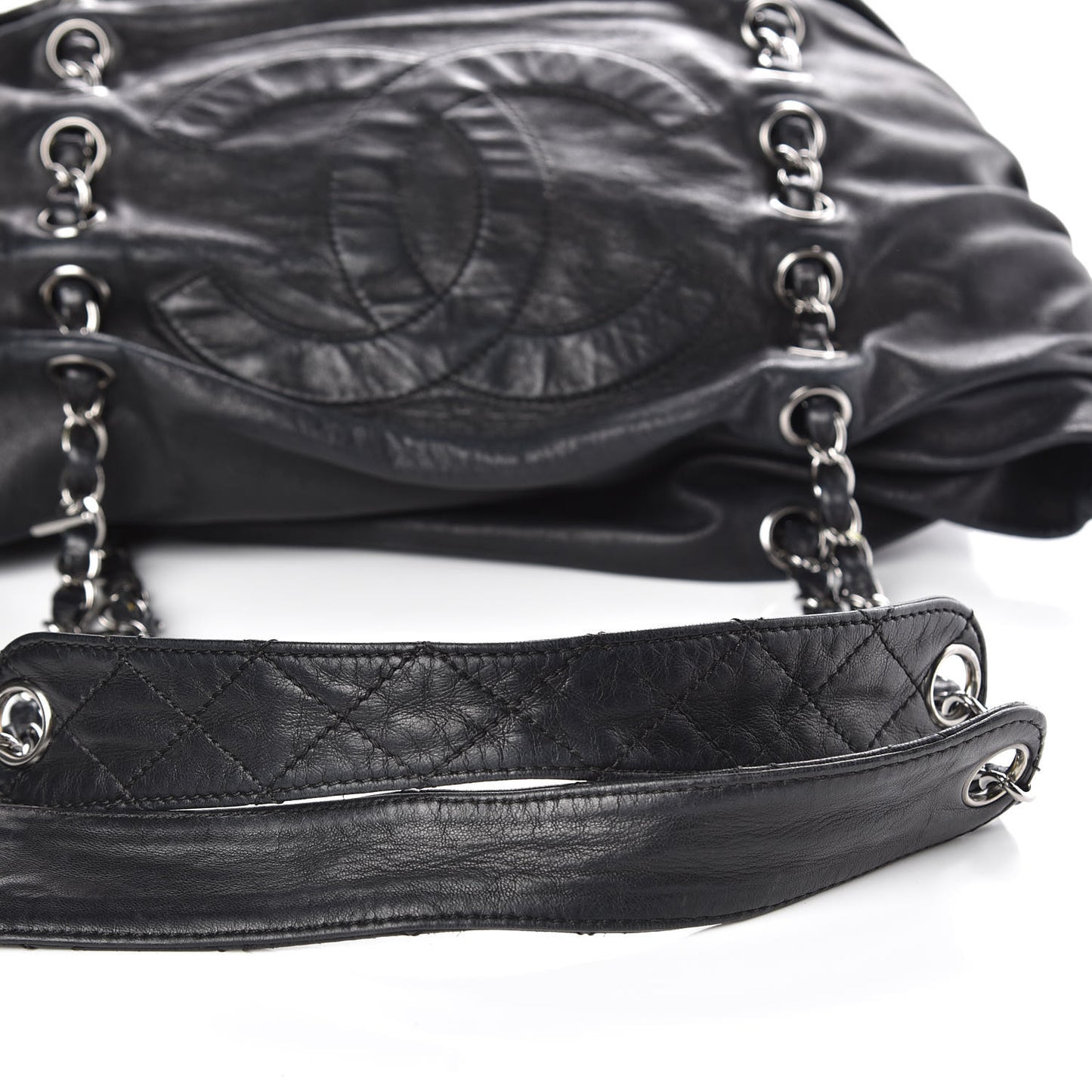 Lambskin Chain Shoulder Bag Black